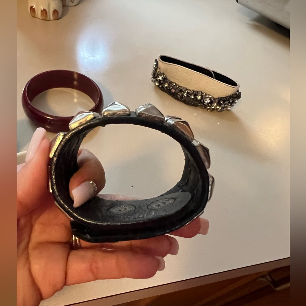 90s Vintage Set of 5 Punk Style Bracelets - Picture 12 of 16